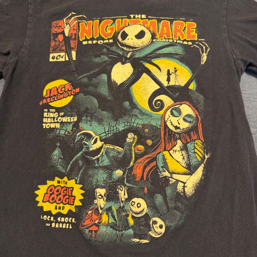 Disney Nightmare Before Christmas Jack Skellington Comic Graphic T-Shirt Black